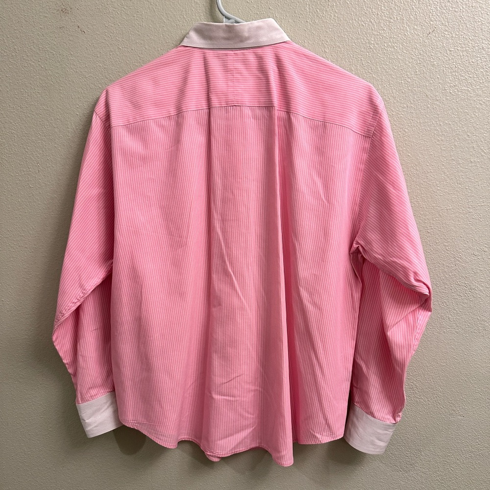 Lauren Ralph Lauren Petite 12 Classic Button Down Blouse Pink & White Striped - Picture 2 of 10
